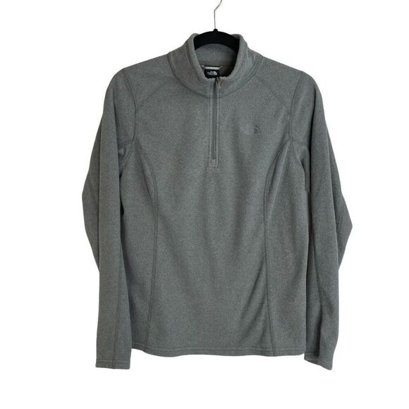 The North Face Gray Long Sleeve Stand-Up Collar Quarter Zip Fleece Jacket Size M - Picture 1 of 9